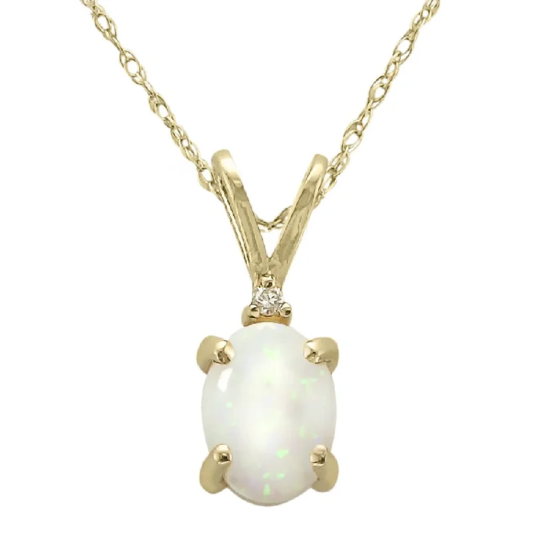 crystal-studded gold ring 14KT YELLOW GOLD OPAL & DIAMOND NECKLACE