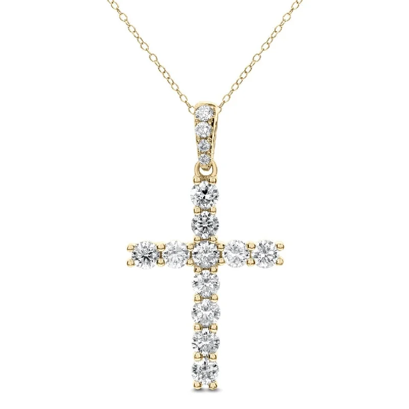 delicate heart stud earrings 18KT GOLD 1.50 CTW DIAMOND CROSS NECKLACE