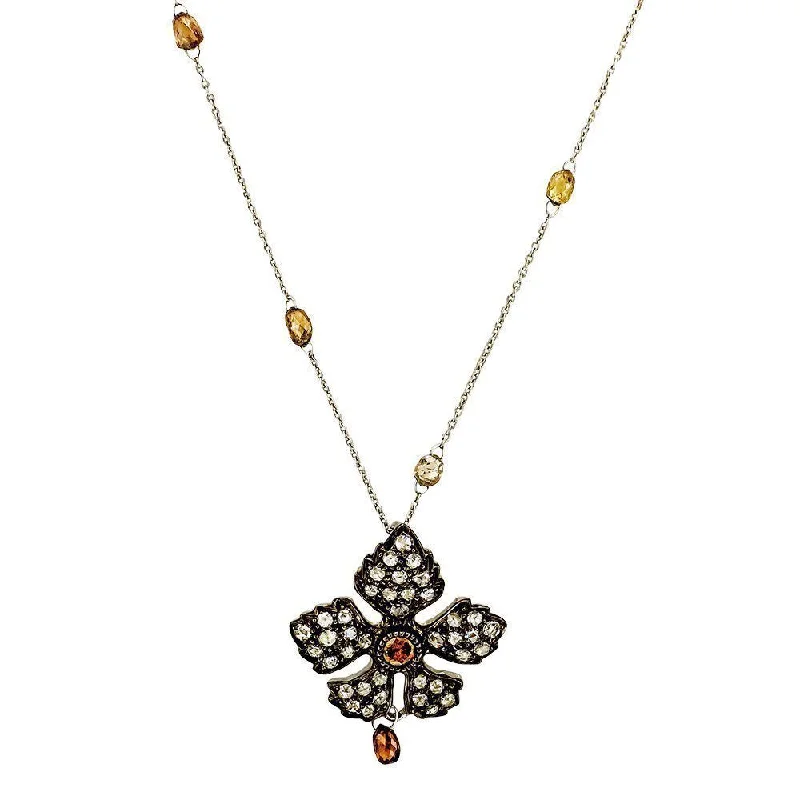 handmade clay bead earrings 18KT Sethi Couture Leaf Drop Pendant