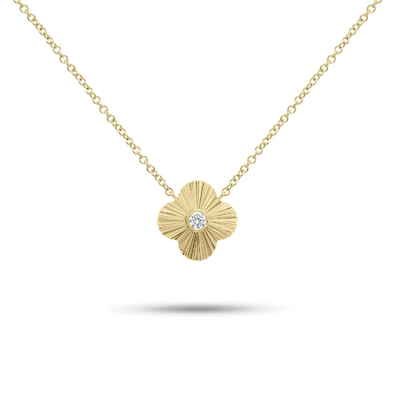 adjustable toe ring silver Diamond & Ridged Gold Clover Pendant Necklace
