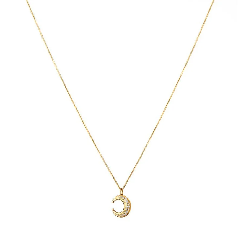 men’s sterling silver cufflinks Lunar Pavé 18K Gold Pendant w. Diamonds