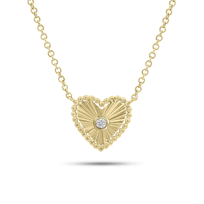 men’s woven leather bracelet Bezel-Set Diamond & Fluted Gold Heart Pendant Necklace men’s woven leather bracelet Bezel-Set Diamond & Fluted Gold Heart Pendant Necklace