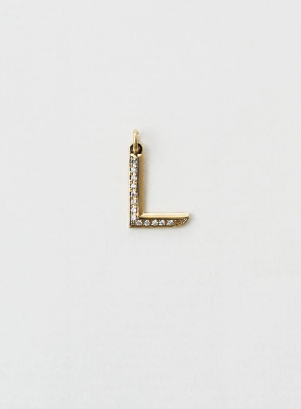 handcrafted gemstone pendant Diamond Letter L 18K Gold Necklace or Pendant w. Diamond handcrafted gemstone pendant Diamond Letter L 18K Gold Necklace or Pendant w. Diamond