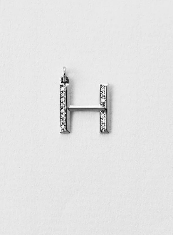 personalized bar necklace silver Diamond Letter H 18K Whitegold Necklace or Pendant w. Diamond personalized bar necklace silver Diamond Letter H 18K Whitegold Necklace or Pendant w. Diamond