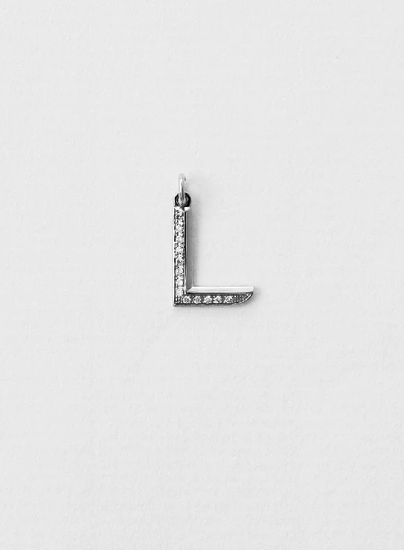 dainty gold chain earrings Diamond Letter L 18K Whitegold Necklace or Pendant w. Diamond dainty gold chain earrings Diamond Letter L 18K Whitegold Necklace or Pendant w. Diamond