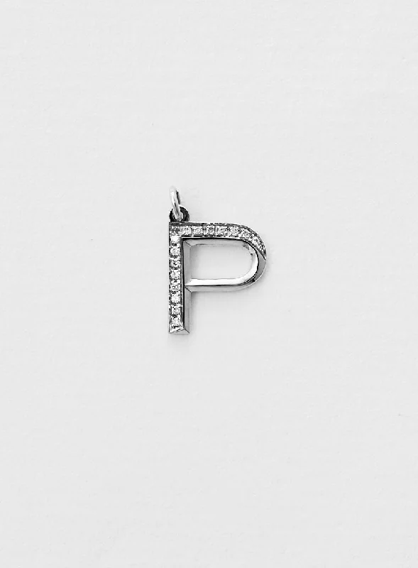 customized infinity bracelet Diamond Letter P 18K Whitegold Necklace or Pendant w. Diamond customized infinity bracelet Diamond Letter P 18K Whitegold Necklace or Pendant w. Diamond