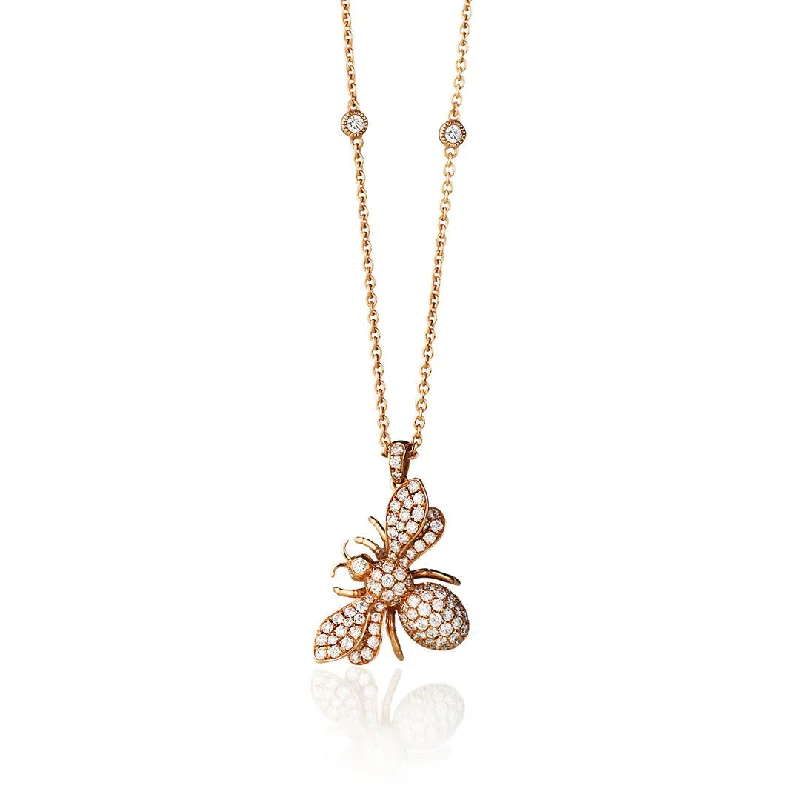classic diamond solitaire earrings Busy Bee Dream 18K Gold, Rosegold or Whitegold Necklace w. Diamonds classic diamond solitaire earrings Busy Bee Dream 18K Gold, Rosegold or Whitegold Necklace w. Diamonds