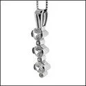 delicate chain necklace gold Cubic Zirconia Cz 1.25 TCW Round Stone Drop Pendant