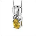 braided gold chain bracelet Cubic Zirconia Cz 1.5 Oval Canary Ct Pave Pendant