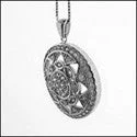 black and gold wedding band Cubic Zirconia Cz 1.5 TCW Medallion Pendant