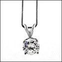 sterling silver charm anklet Cubic Zirconia Cz 2 Ct Round Solitaire Pendant