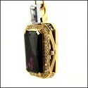 gold plated Cuban link chain Cubic Zirconia Cz 25 Ct Amethyst Radiant Two tone Pendant gold plated Cuban link chain Cubic Zirconia Cz 25 Ct Amethyst Radiant Two tone Pendant