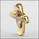 heart-shaped promise ring sterling silver Cubic Zirconia Cz .25 TCW Two Tone Gold Cross Pendant