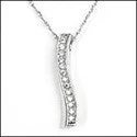 vintage-inspired gold locket Cubic Zirconia Cz .26 TCW Curve Pendant