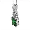 vintage sapphire engagement ring Cubic Zirconia Cz 3 Ct Emerald Color Ct Pendant