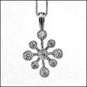 dainty silver hamsa bracelet Cubic Zirconia Cz .70 Round Bezel Pendant