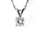 classic pearl bridal earrings Cubic Zirconia Cz .75 Ct Round Solitaire Pendant