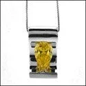 real peridot charm bracelet Cubic Zirconia Cz Canary Pear 3 Ct Pendant Pendant