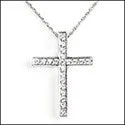 modern hexagon stud earrings Cubic Zirconia Cz Cross Pave .42 Ct Round Pendant