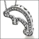 infinity loop ring rose gold Cubic Zirconia Cz Dolphin 14k Charm Pendant