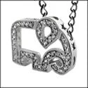 silver wave ring dainty Cubic Zirconia Cz Elelphant Charm Pendant