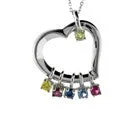 vintage-style filigree bracelet Cubic Zirconia Cz Heart Birth Pendant