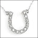 dainty feather charm necklace Cubic Zirconia Cz Horse Shoe Pave Round Stone Pendant dainty feather charm necklace Cubic Zirconia Cz Horse Shoe Pave Round Stone Pendant