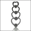 sterling silver infinity bracelet Cubic Zirconia Cz InterconneCt ed Hearts Pendant