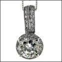 eternity ring for anniversary Cubic Zirconia Cz Round 1 Ct Pave Ct Bail Pendant