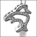 minimal gold ring stack Cubic Zirconia Cz Shark Charm Pendant