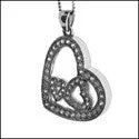 dainty sapphire stacking rings Cubic Zirconia Cz Two Hearts as One Pendant
