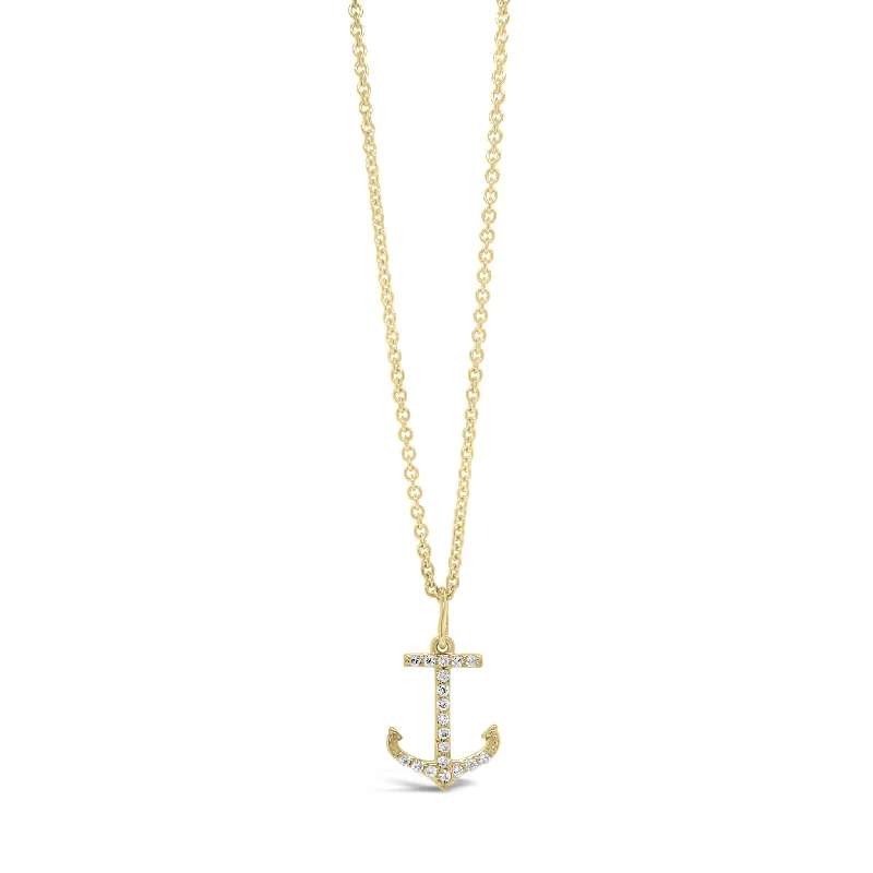 men’s leather and silver bracelet Diamond Anchor Pendant