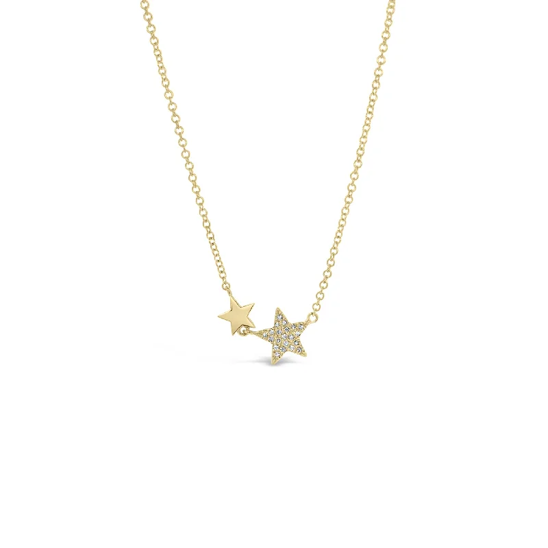 luxury diamond anniversary band Diamond Double Star Necklace