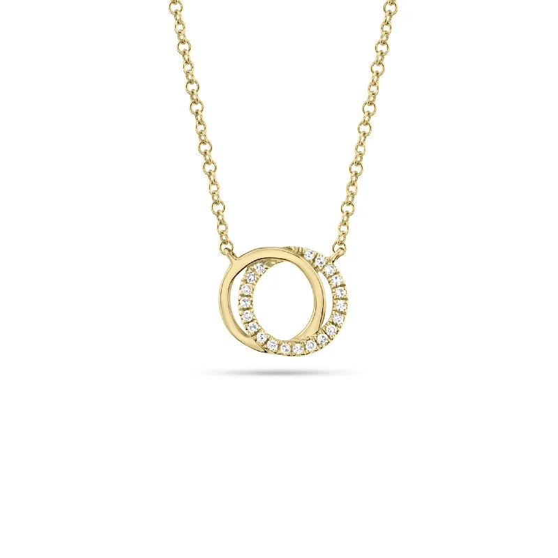 diamond halo stud earrings Diamond & Gold Interlocking Circles Pendant
