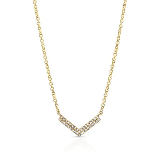 gold opal ring Diamond V-Pendant