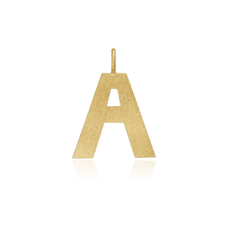 classic diamond hoop earrings Letter A 18K Gold Pendant
