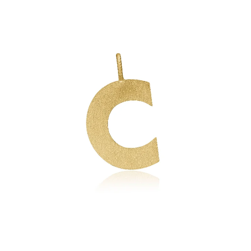 geometric diamond earrings gold Letter C 18K Gold Pendant