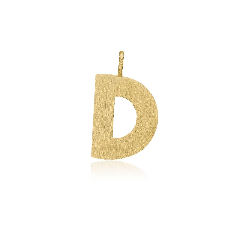 adjustable charm necklace Letter D 18K Gold Pendant