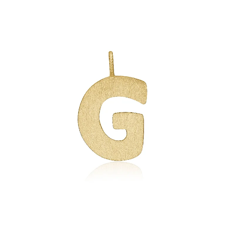 hammered gold signet ring Letter G 18K Gold Pendant