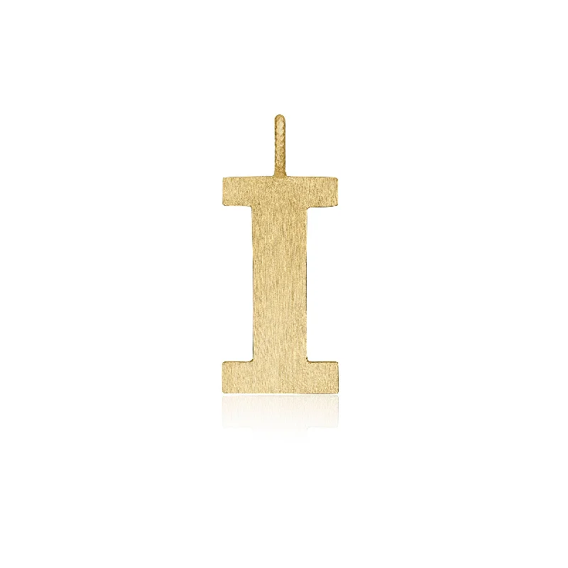 celestial moon and star bracelet Letter I 18K Gold Pendant