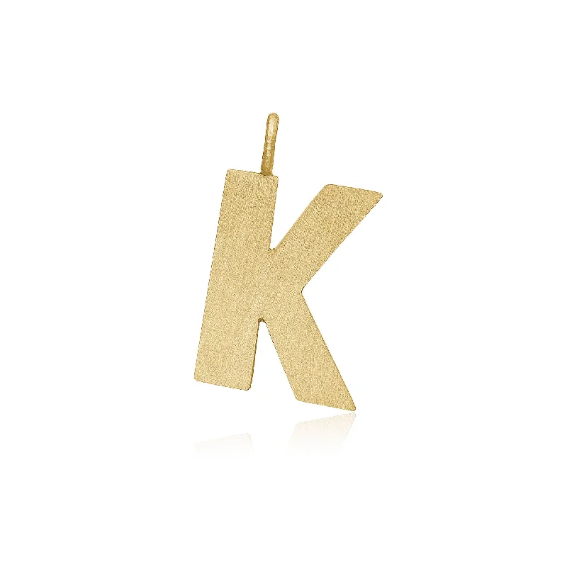 elegant aquamarine drop earrings Letter K 18K Gold Pendant