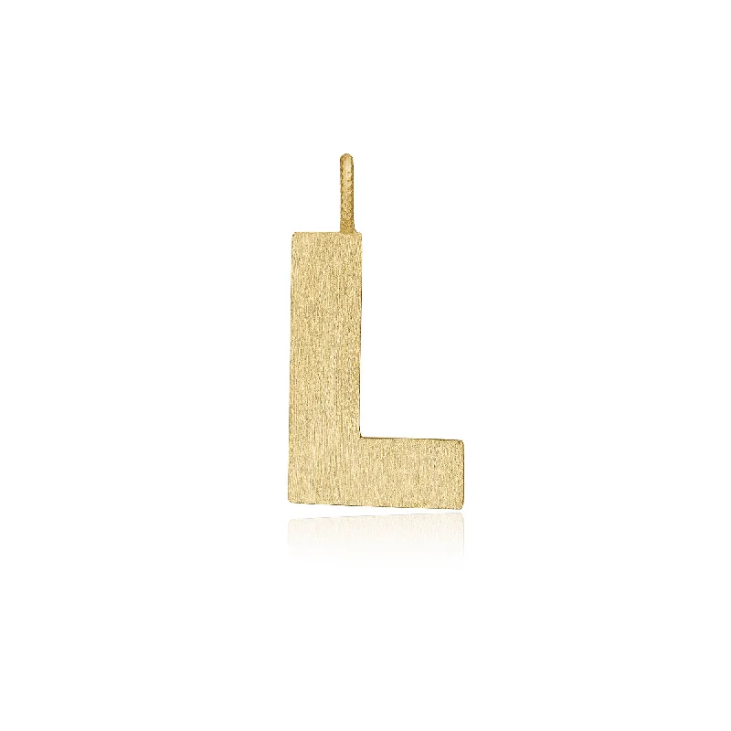 handmade copper wire ring Letter L 18K Gold Pendant