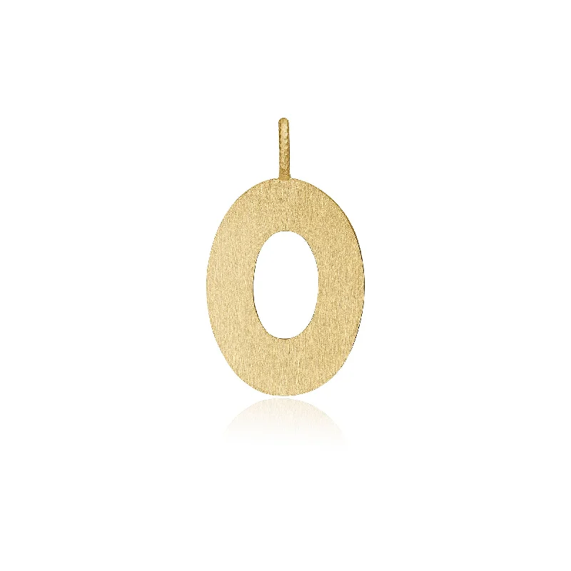 real smoky quartz pendant Letter O 18K Gold Pendant