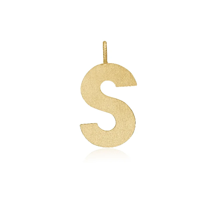 silver-plated bar necklace Letter S 18K Gold Pendant