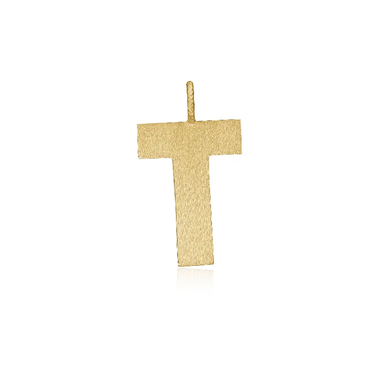 unique zodiac constellation necklace Letter T 18K Gold Pendant