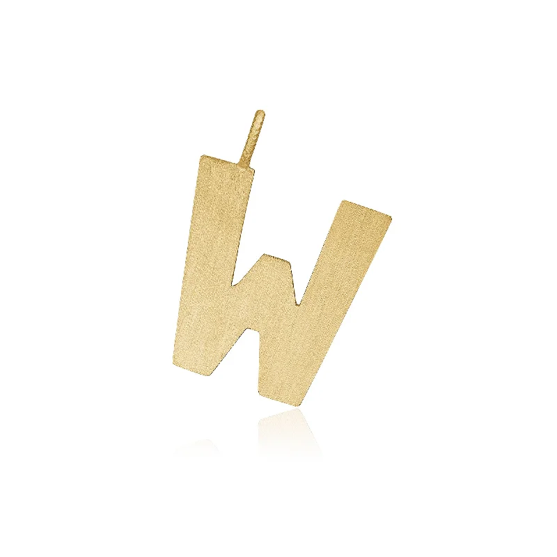 gold and turquoise statement ring Letter W 18K Gold Pendant
