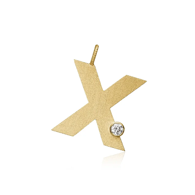 gemstone cluster earrings silver Letter X 18K Gold Pendant w. Diamond