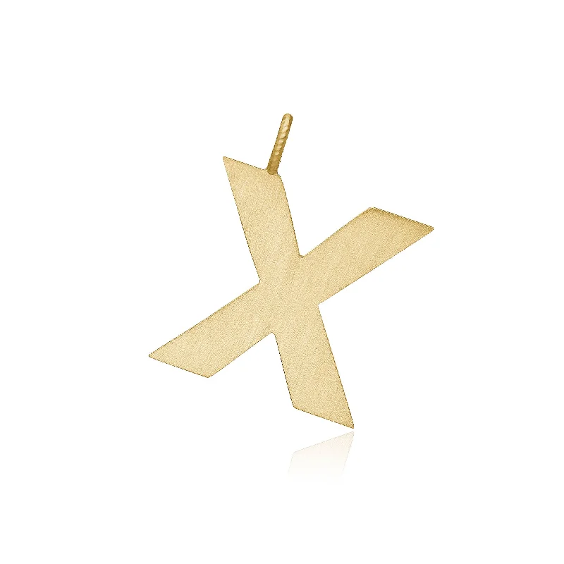 celestial crescent moon bracelet Letter X 18K Gold Pendant