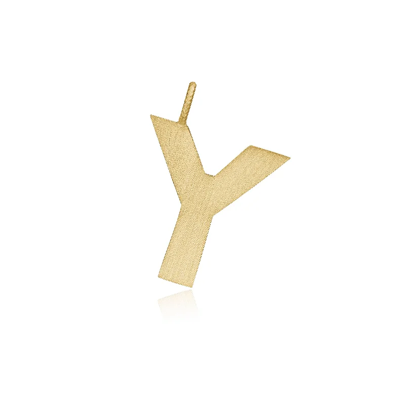 boho macrame bead anklet Letter Y 18K Gold Pendant