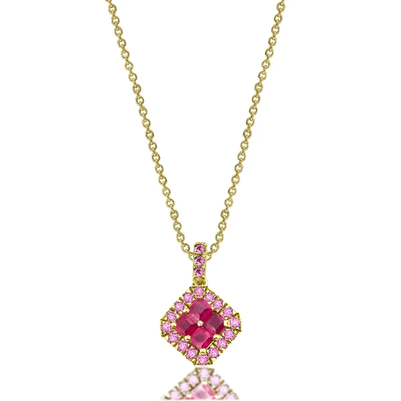 rose gold anklet chain Fortuna 18K Gold Necklace w. Rubies & Sapphires